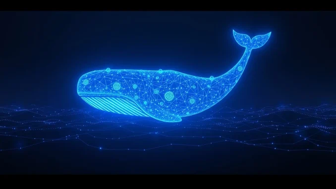 Conceptual image of an Ethereum whale transaction affecting the cryptocurrency market.