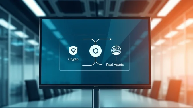 Digital interface visualizing EtherFi and Plume integration for tokenized real-world asset yield.