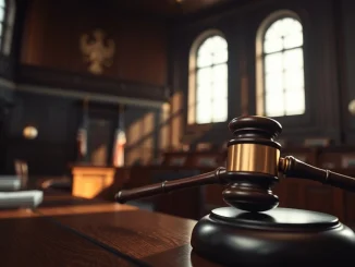 Courtroom gavel symbolizing the sentencing of a former LA deputy for crypto crimes.