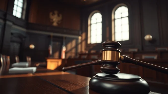 Courtroom gavel symbolizing the sentencing of a former LA deputy for crypto crimes.