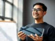 Former Apple designer Abidur Chowdhury discusses Hark's AI interface design vision in a design studio setting