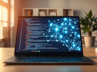 Garry Tan's Claude Code setup visualization showing AI-assisted programming workflow on laptop screen