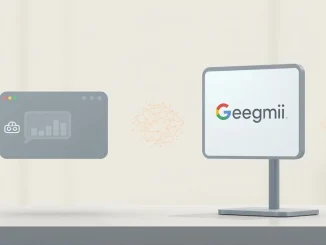 Conceptual visualization of data transfer between AI chatbots into Google Gemini.