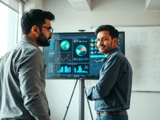 Founders in an Indian startup office discuss AI model development for the Google Accel accelerator.