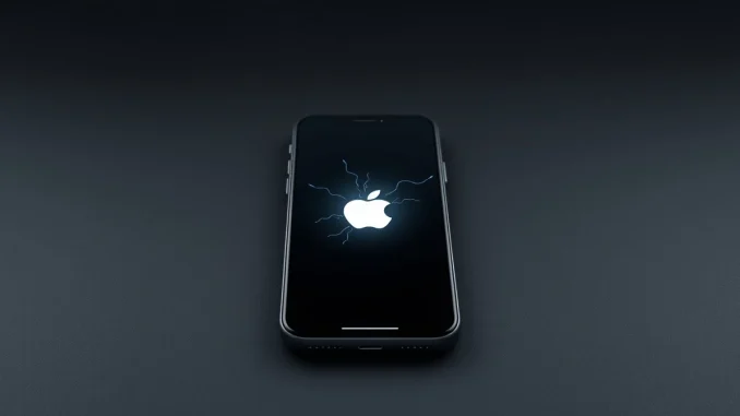 Illustration of an iPhone compromised by the Ghostblade crypto-stealing malware identified by Google.