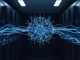 Visualization of Google's TurboQuant AI memory compression algorithm optimizing neural network data flow.