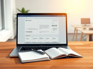 Granola AI meeting transcription software on a laptop demonstrating enterprise productivity tools