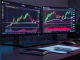 A financial analyst's screen displays a technical chart for Grok coin cryptocurrency.