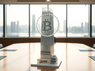 HashKey Chain tokenized real estate RWA represented as a digital token over a Hong Kong skyscraper model.