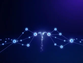 Visualization of the Ploutos Money exploit showing five interconnected blockchains with a security breach.