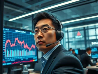 Hong Kong trader monitors Bitcoin price drop and Bithumb exchange error during February 2026 market stress