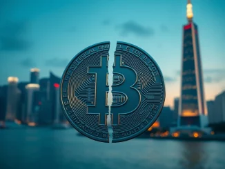 Hong Kong trader reacts to Bitcoin ETF and Bithumb phantom BTC crisis on financial trading floor monitors.