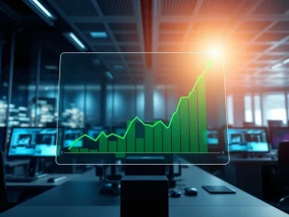 IPO Genie ($IPO) leads 2026 crypto presale rankings with surging investor interest shown on financial chart.