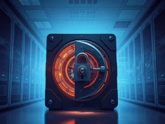 IronClaw AI security agent protecting a digital data vault in a server room, representing the 2026 AI agent security crisis.