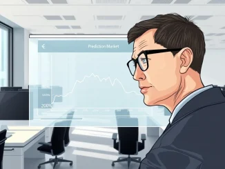 Illustration of a prediction market interface showing a voided trade, representing the Kalshi lawsuit over the Ali Khamenei market.