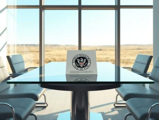 Official Federal Reserve document with seal in a Wyoming bank boardroom, representing Kraken's historic master account approval.