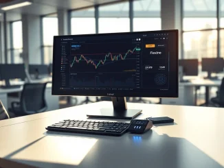 Kraken Flexline crypto-backed loans professional trading desk interface with hardware wallet