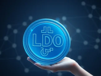 Symbolic representation of the Lido DAO LDO token buyback proposal and its financial implications.