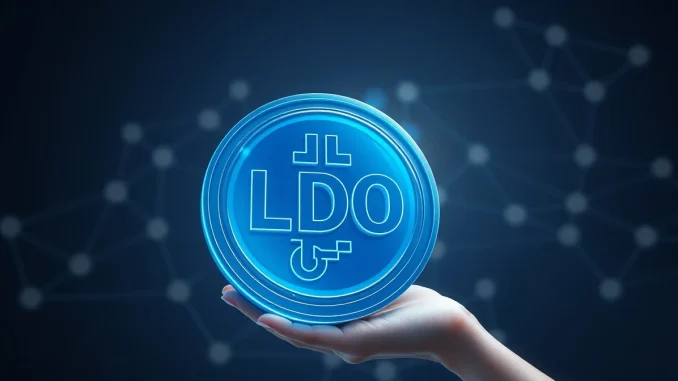 Symbolic representation of the Lido DAO LDO token buyback proposal and its financial implications.