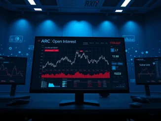 Lighter platform ARC open interest squeeze event shown on a digital trading dashboard with volatile graphs.