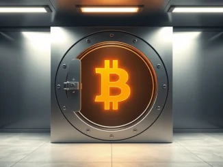 Secure vault representing Lombard and Bitwise partnership for Bitcoin lending and yield in institutional custody.