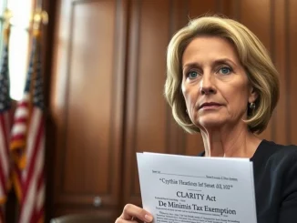 Senator Cynthia Lummis discusses the crypto tax exemption and CLARITY Act market structure bill.