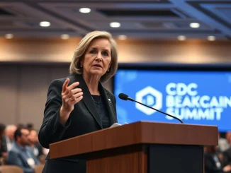 Senator Cynthia Lummis discusses the digital asset market structure bill at the DC Blockchain Summit.
