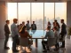 M3 DAO and KinsVerse strategic partnership meeting in a modern collaborative workspace focused on empowering web3 creators.