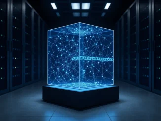 Verifiable AI infrastructure for Web3 asset management showing neural networks within blockchain technology