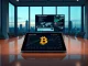 Michael Saylor's MicroStrategy buys Bitcoin amid geopolitical tensions, shown on a financial tablet chart.