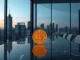 MicroStrategy's major Bitcoin investment as a digital coin in a corporate setting.