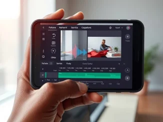 Mirage AI video editing platform interface showing accent-preserving technology on smartphone screen