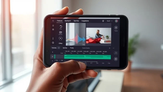Mirage AI video editing platform interface showing accent-preserving technology on smartphone screen