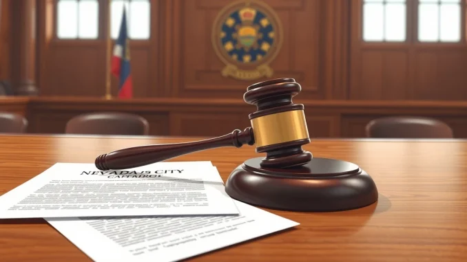 Courtroom scene representing the Nevada judge's decision to block Kalshi's operations.