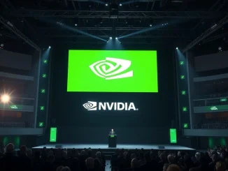 Nvidia CEO Jensen Huang on stage at the GTC 2026 conference keynote.