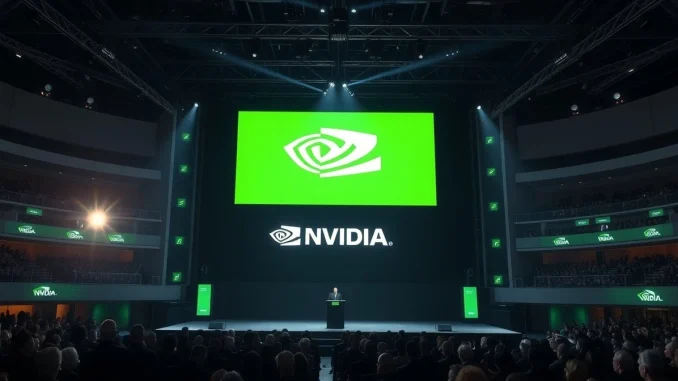 Nvidia CEO Jensen Huang on stage at the GTC 2026 conference keynote.