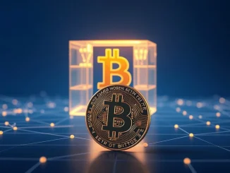 Conceptual visualization of OP_NET's Bitcoin DeFi system integrating with the native Bitcoin blockchain.