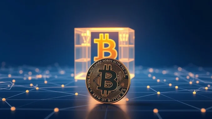 Conceptual visualization of OP_NET's Bitcoin DeFi system integrating with the native Bitcoin blockchain.