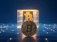 Conceptual visualization of OP_NET's Bitcoin DeFi system integrating with the native Bitcoin blockchain.