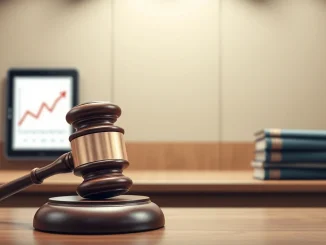 Legal showdown over prediction markets regulation with a judge's gavel and digital market interface.