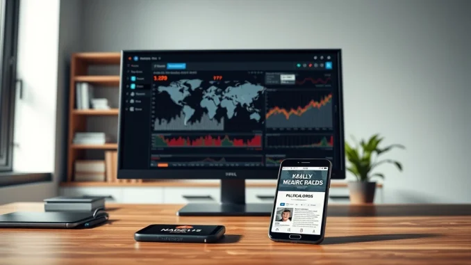 A trading desk monitor shows prediction market data and geopolitical odds, illustrating the surge in event contract trading.
