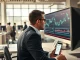A professional trader analyzes prediction market data on a digital screen, representing Wall Street's new access to event-based financial contracts.