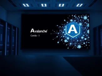 Progmat Avalanche migration visualized in a Japanese financial data center control room.