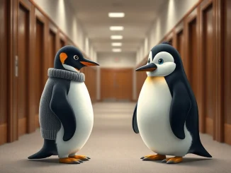 Pudgy Penguins and Original Penguin mascots in a legal dispute over trademark infringement.