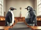 Original Penguin versus Pudgy Penguins trademark lawsuit confrontation in courtroom setting