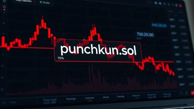 Cryptocurrency trading dashboard showing PUNCH whale wallet activity during 70% price drop
