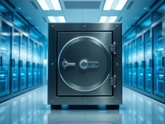 Secure digital vault representing quantum-resistant cryptocurrency wallet protection.