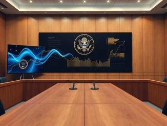 Washington D.C. government hearing room symbolizing SEC and CFTC regulatory coordination on crypto news today, March 13, 2026.