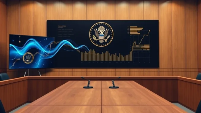 Washington D.C. government hearing room symbolizing SEC and CFTC regulatory coordination on crypto news today, March 13, 2026.