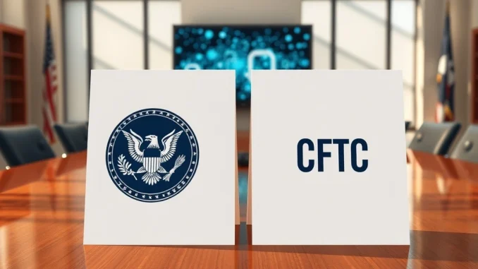 SEC and CFTC regulatory memorandum signing for coordinated cryptocurrency market oversight